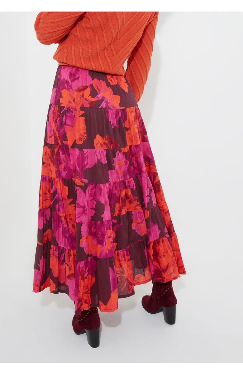 Joe Browns Tiered Midi Skirt, Alternate, color, Blooming Floral