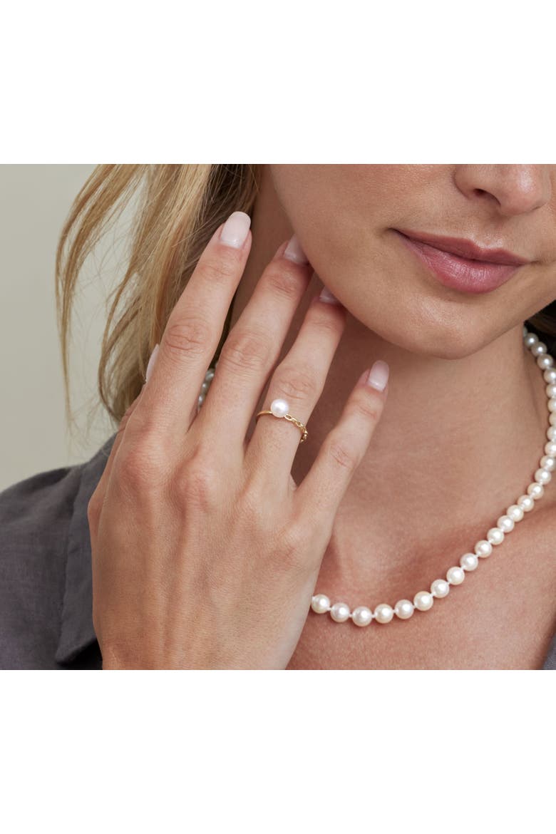 Akoya Pearl Daphne Ring, Alternate, color, Yellow Gold