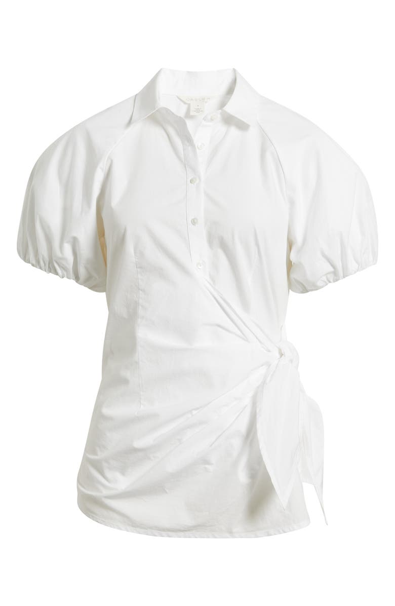 Caslon<sup>®</sup> Tie Detail Balloon Sleeve Button-Up Shirt, Alternate, color, White