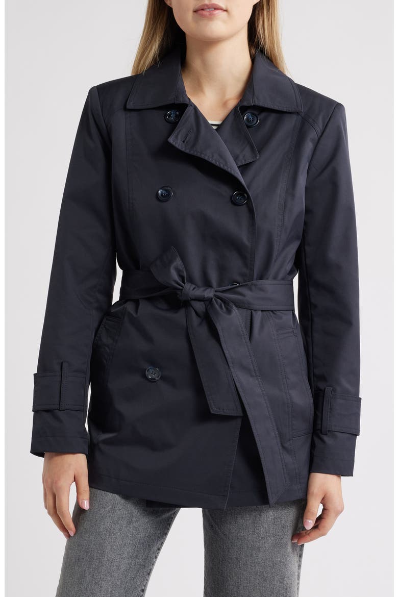Belted Trench Coat, Main, color, NAVY
