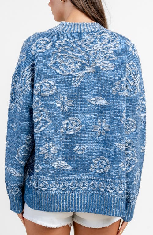 Beivy Pattern Button-up Cardigan In Blue