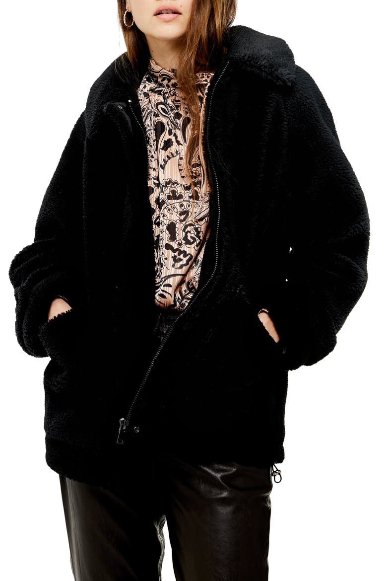 Fleece Jacket, Main, color, BLACK