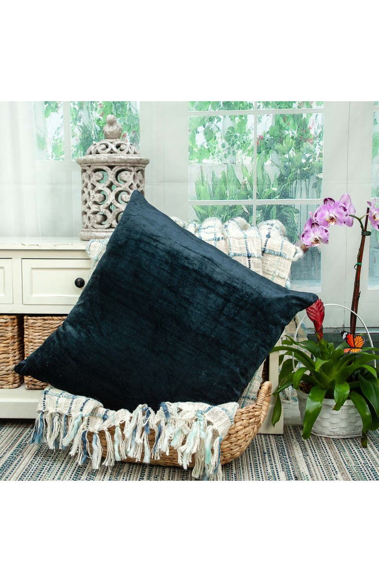 PARKLAND COLLECTION Kyan Square Transitional Throw Pillow, Alternate, color, Dark Blue