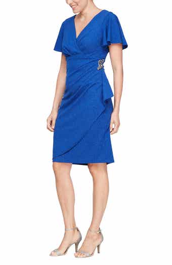 SL FASHIONS SLNY Surplice Neck Sheath Dress