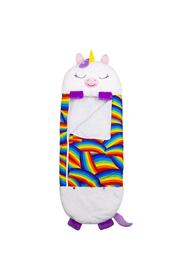 White Unicorn 2In1 Pillow & Sleeping Bag Large 66X30 Inch, Kids 7+, Main, color, Multicolored