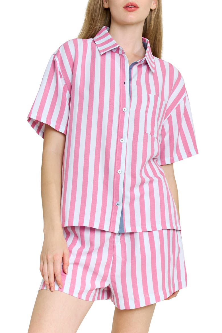 Brunch Date Short Pajamas, Main, color, DRIFT STRIPE