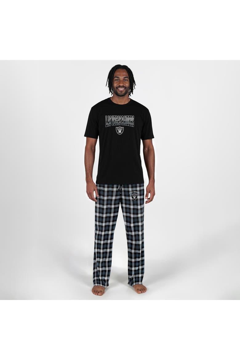 Men's Concepts Sport Black Las Vegas Raiders Highland Sleep Set, Main, color, Black