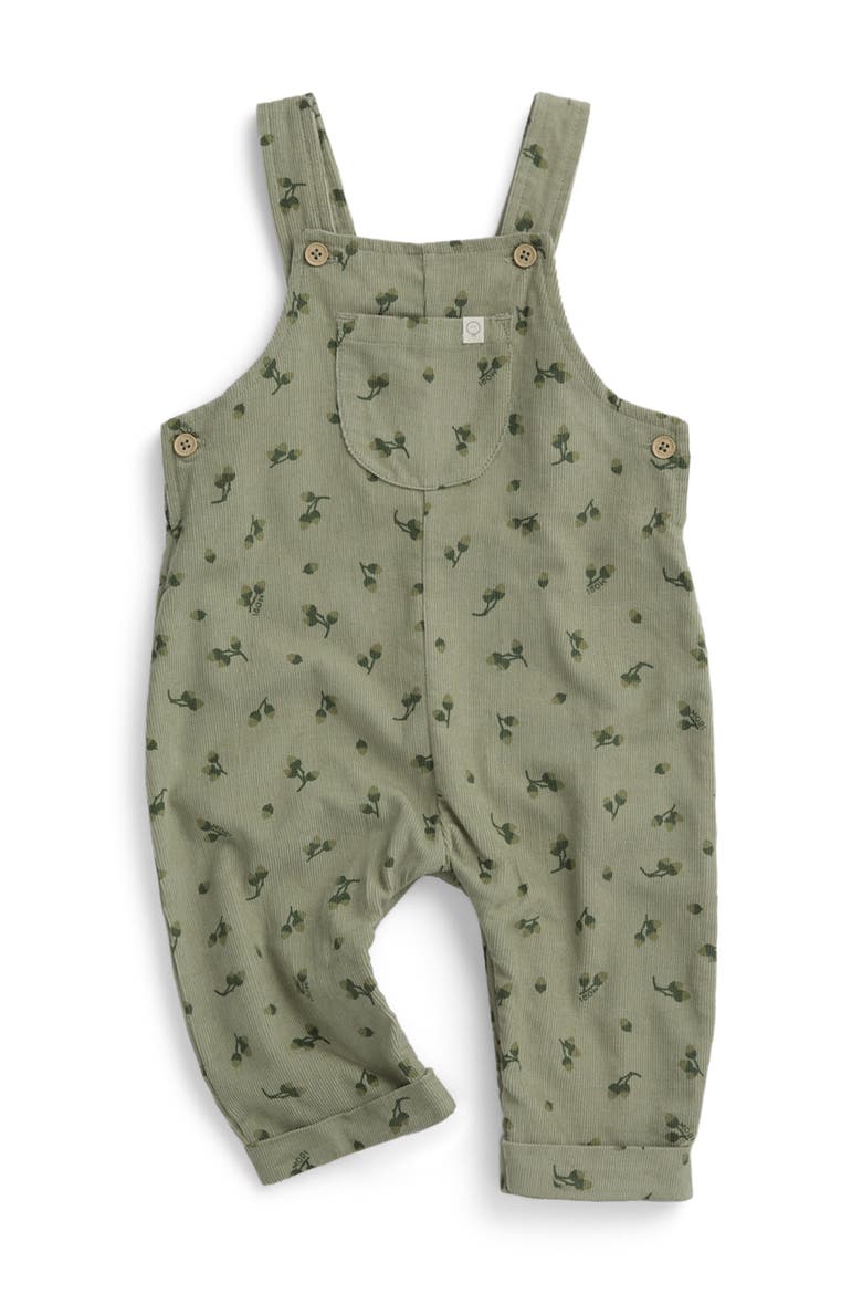 Frilled Corduroy Dungarees, Main, color, Tea