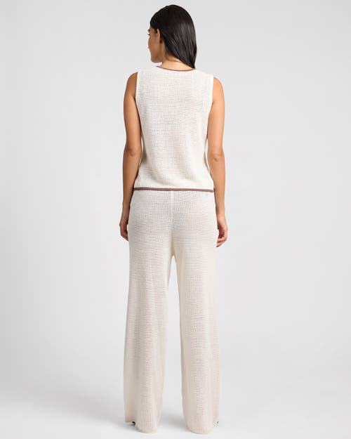 Onia Linen Knit Tie Front Tank Top In White