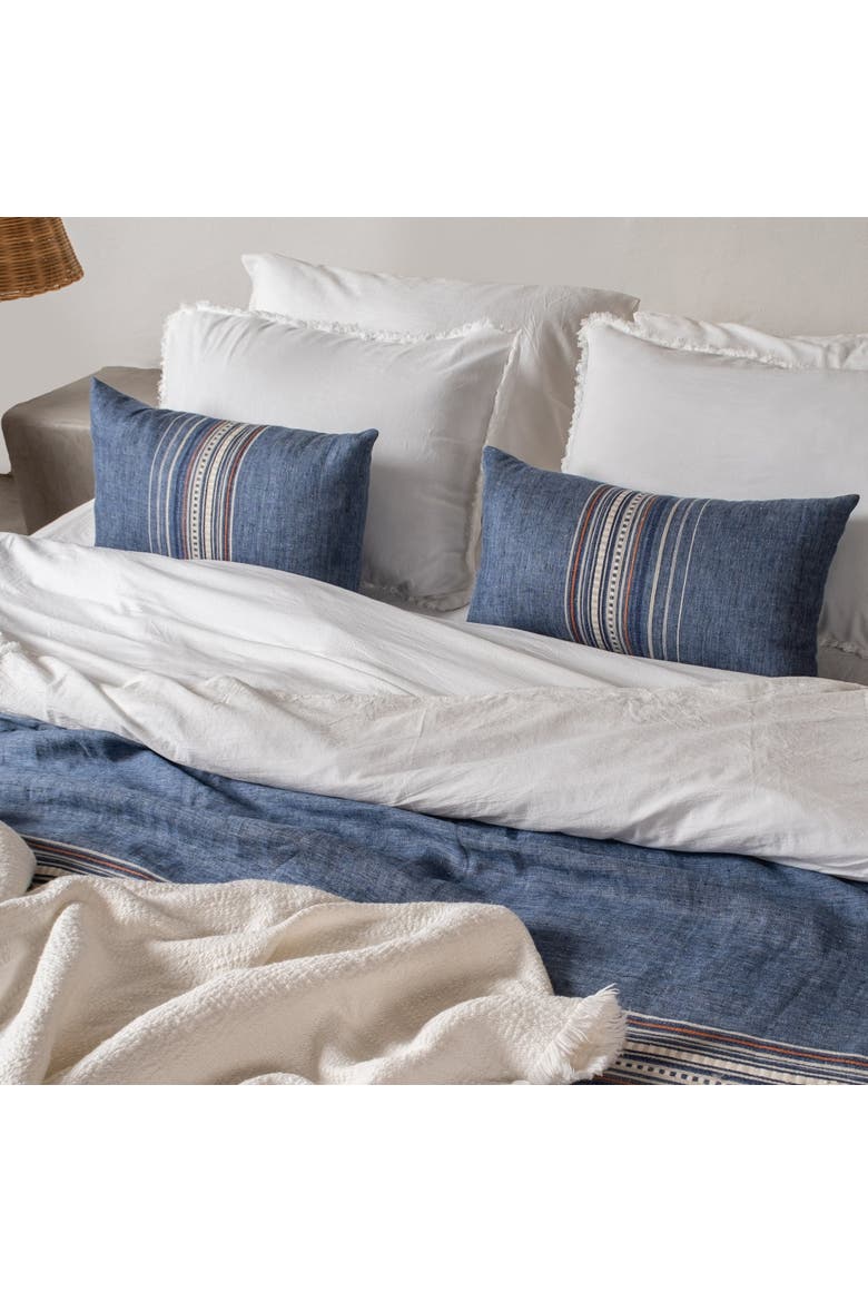 Lena Linen Cushion, Alternate, color, Navy Blue