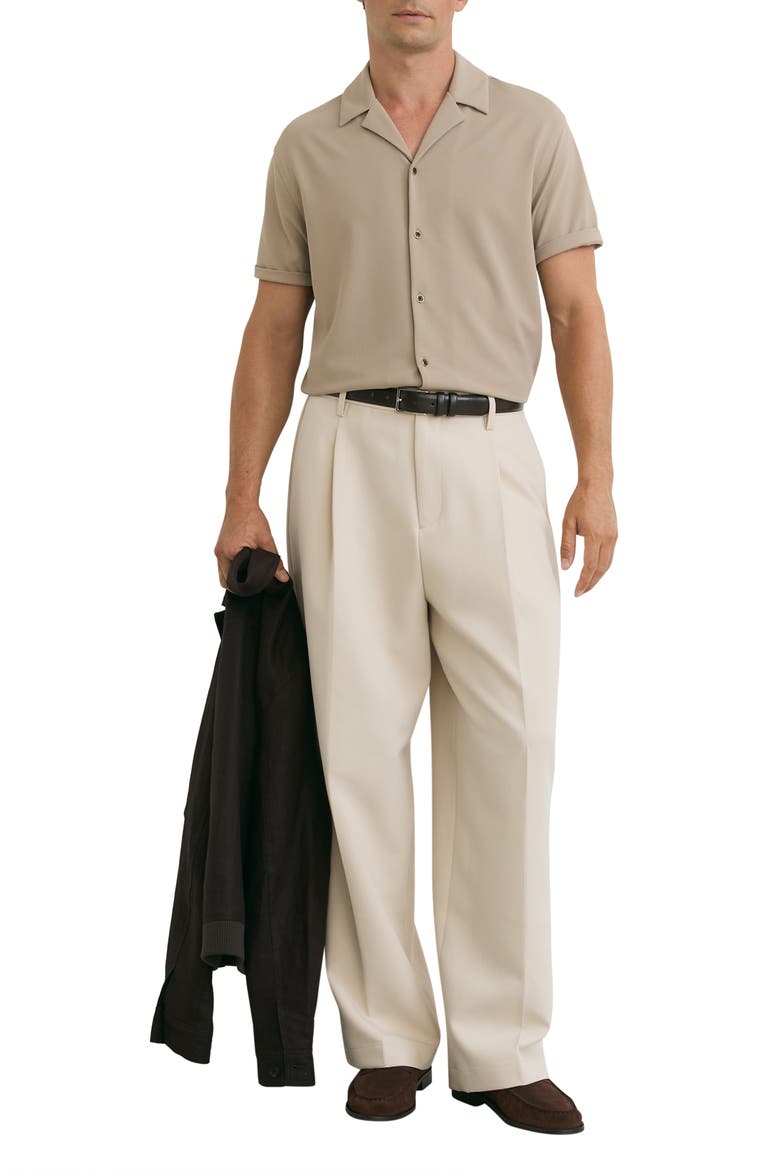 River Textured Camp Shirt, Alternate, color, STONE
