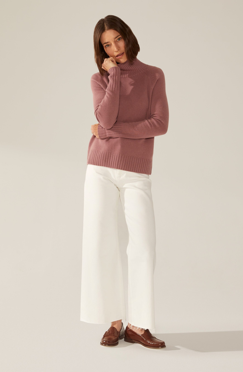 Italic Emma Cashmere Relaxed Turtleneck Sweater In Brown