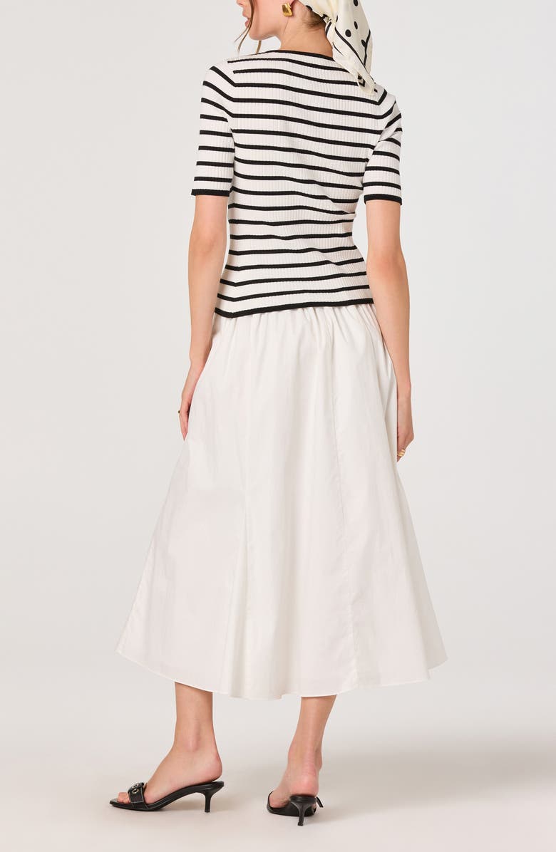 ASTR the Label Henrie Stripe Button-Up Sweater, Alternate, color, Black White