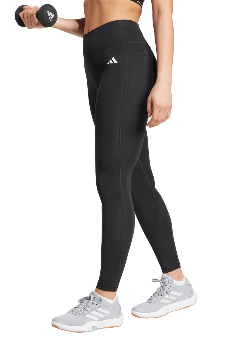 adidas Optimé Essentials Stash Pocket Leggings, Main, color, Black