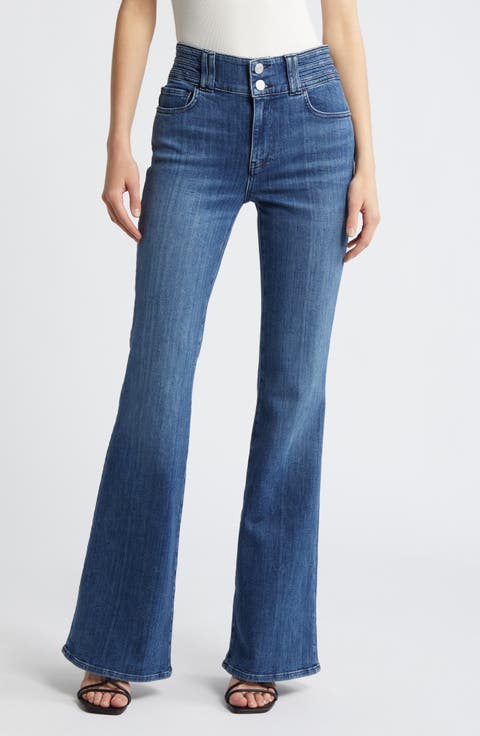 Triple Binding High Waist Flare Jeans (Crossings)
