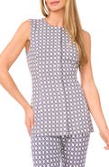 Ted Baker Geo Print Sleeveless Button-Up Tunic