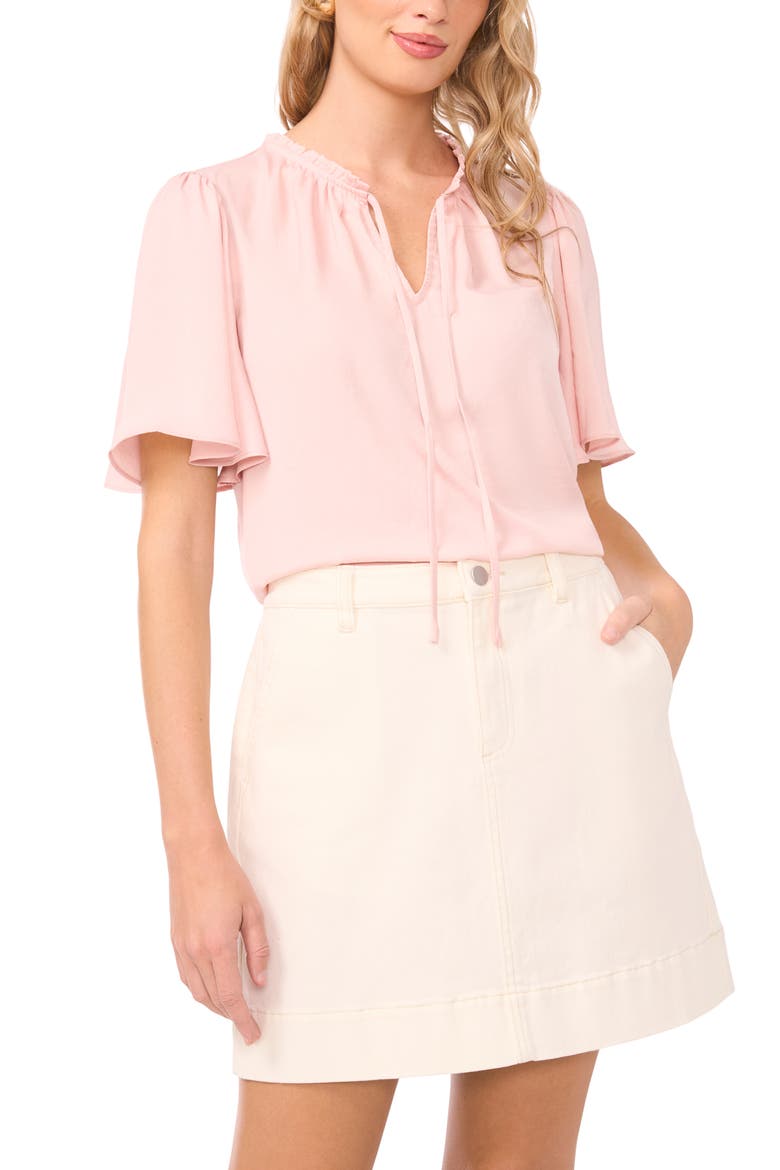 Tie Neck Top, Main, color, SEPIA ROSE