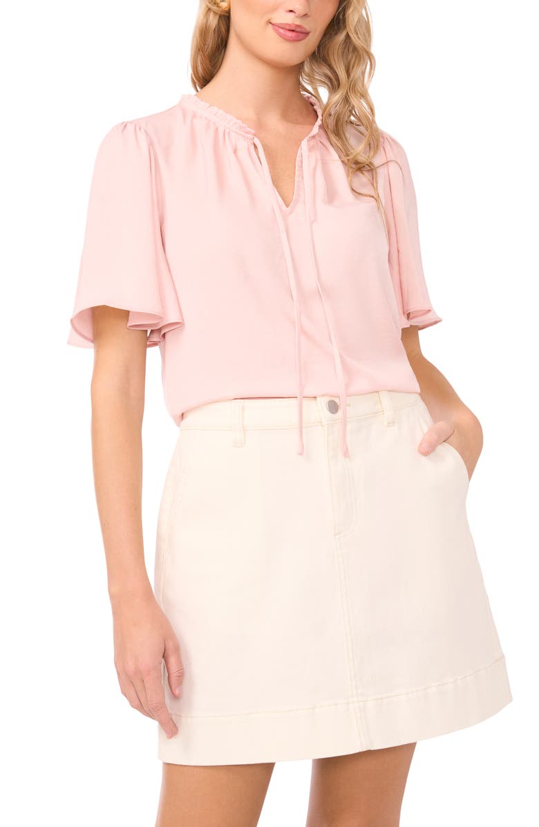 Vince Camuto Tie Neck Top, Main, color, Sepia Rose