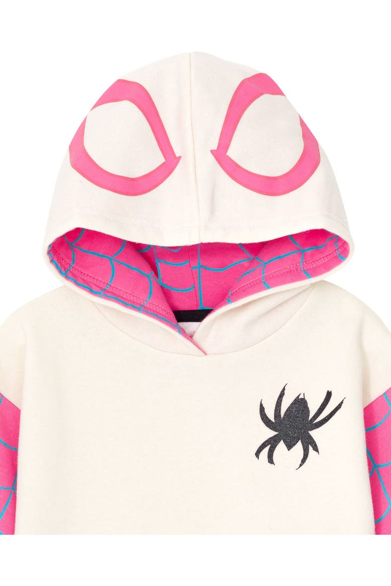 Spider-Verse Fleece Hooded Dress, Alternate, color, Ghost Spider Pink