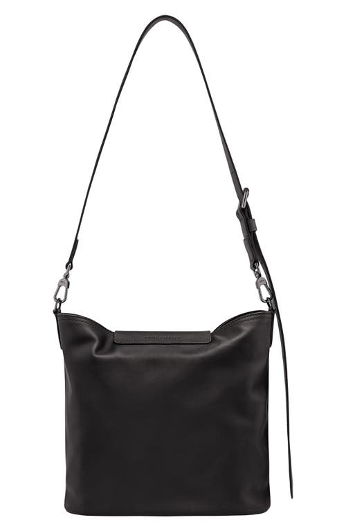 Longchamp Medium Le Pliage Xtra Leather Shoulder Bag In Black