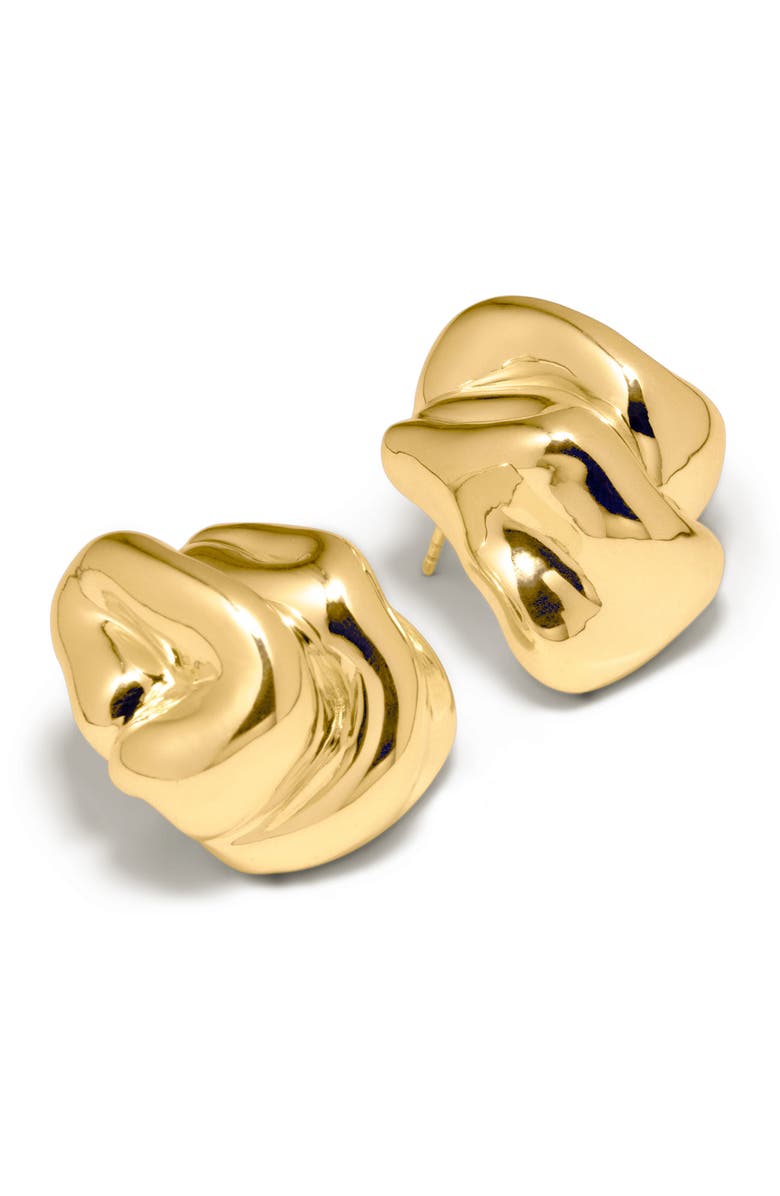 COMPLETEDWORKS Sculptural Inflated Stud Earrings, Alternate, color, 18Ct Gold Plated