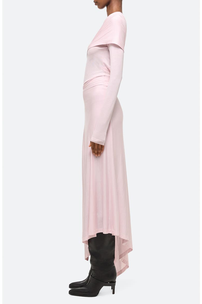 Protection Draped Asymmetric Long Sleeve Dress, Alternate, color, DUSTY PINK