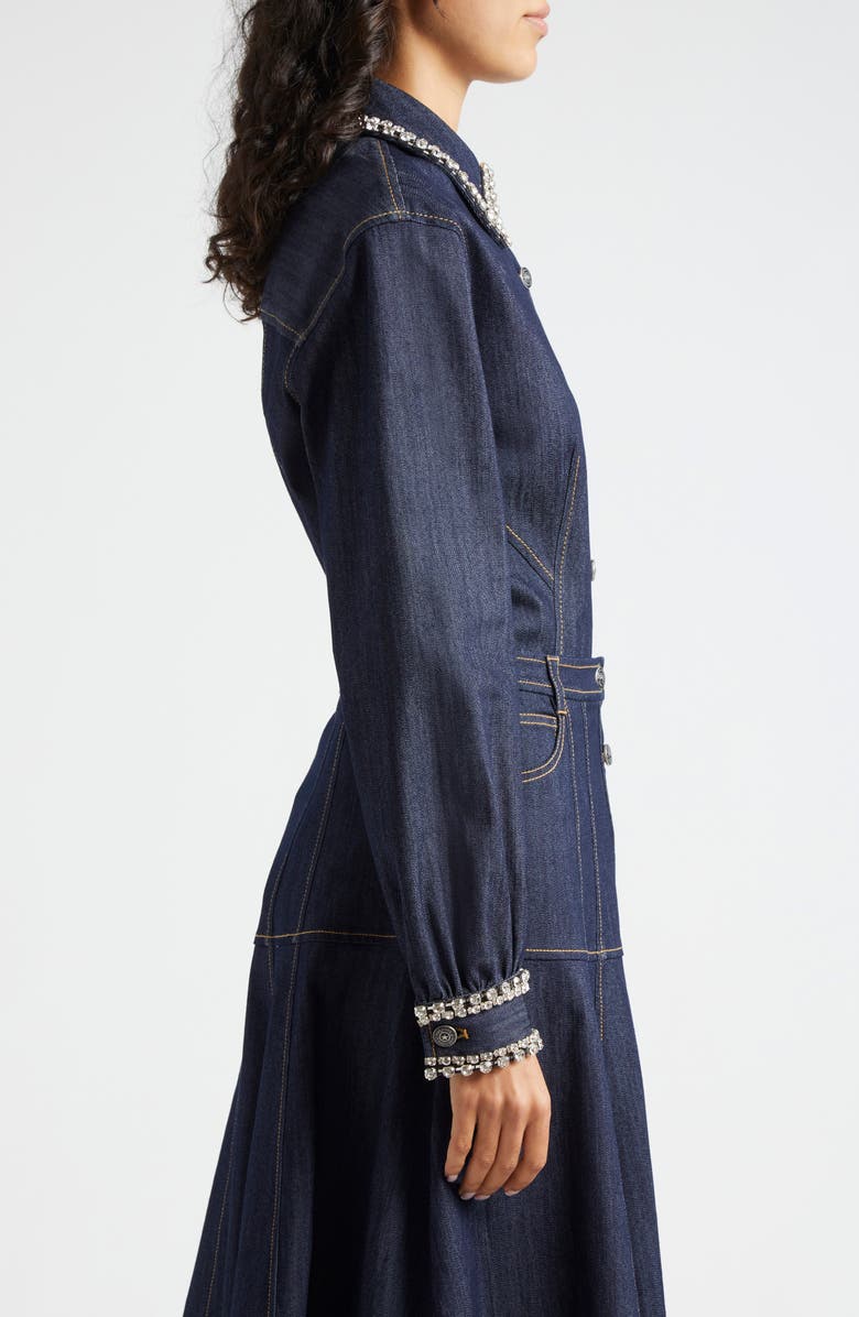 Cinq à Sept Rhinestone Embellished Denim Button-Up Shirt, Alternate, color,