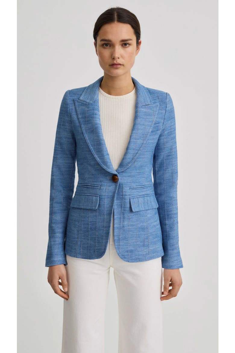 Denim Hutton Blazer, Main, color, Denim Stripe
