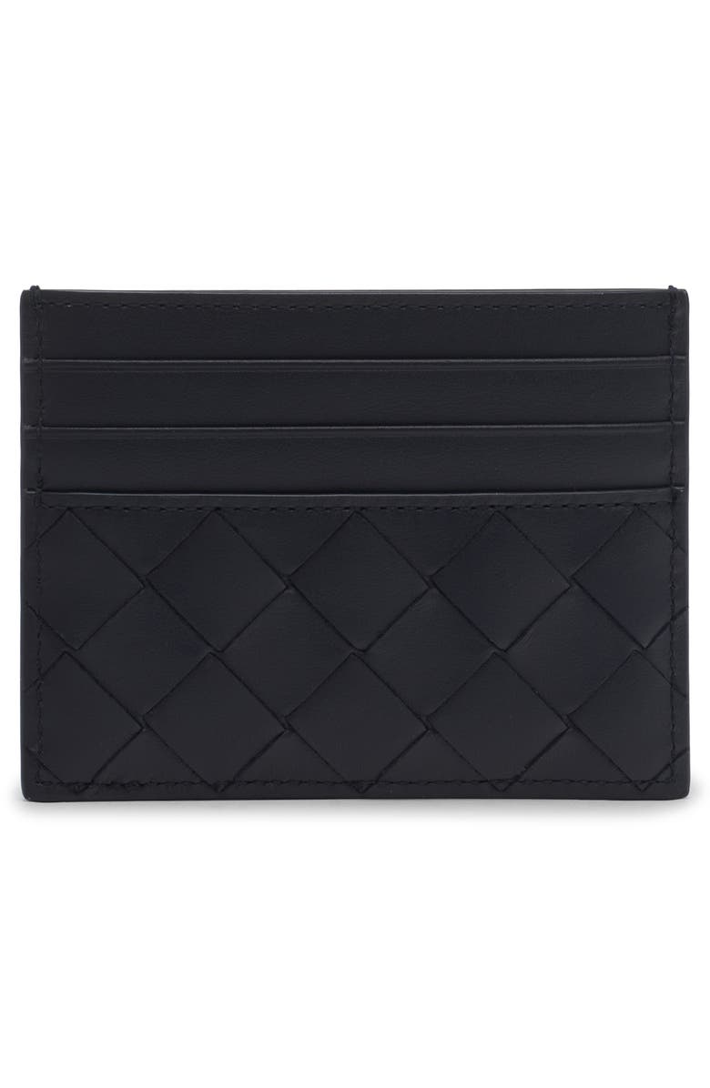 Bottega Veneta Intrecciato Leather Card Holder, Alternate, color, 4112 Midnight-Taxi