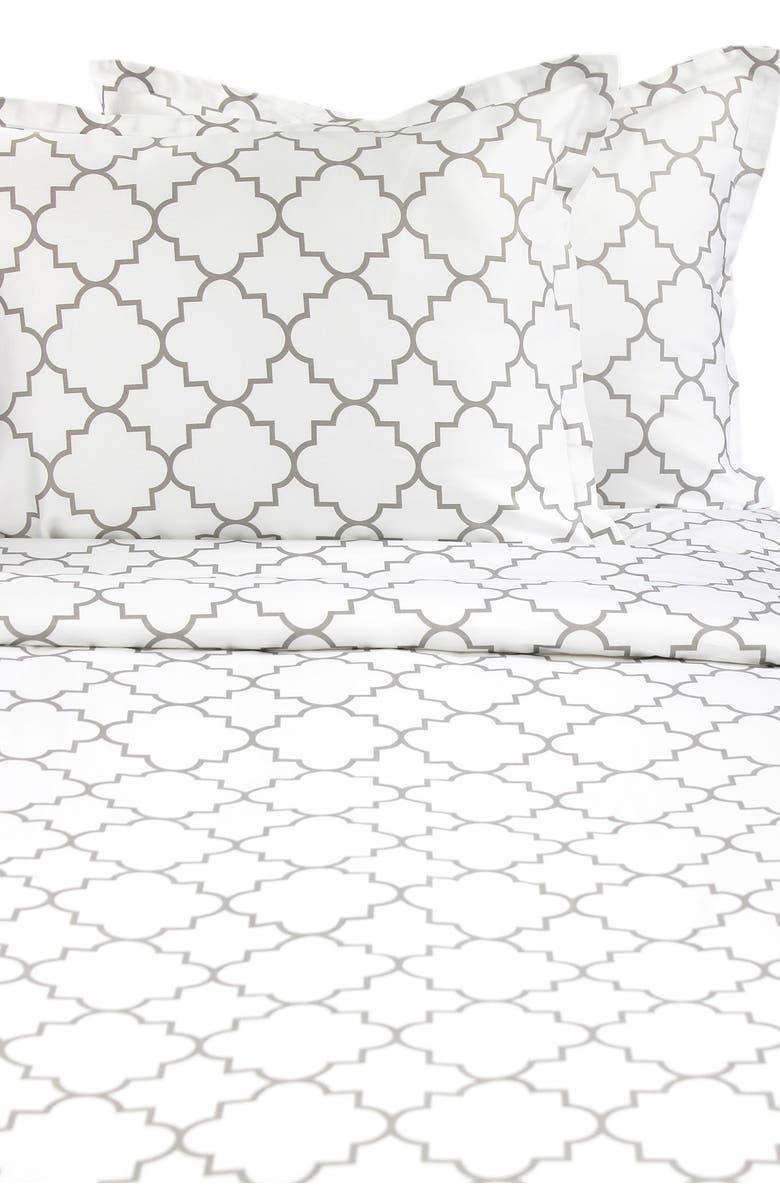 MELANGE HOME 400TC Lattice 3-Piece Sheet Set - Twin, Alternate, color, Grey