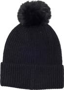 Nanette Lepore Square Stud Pom Beanie