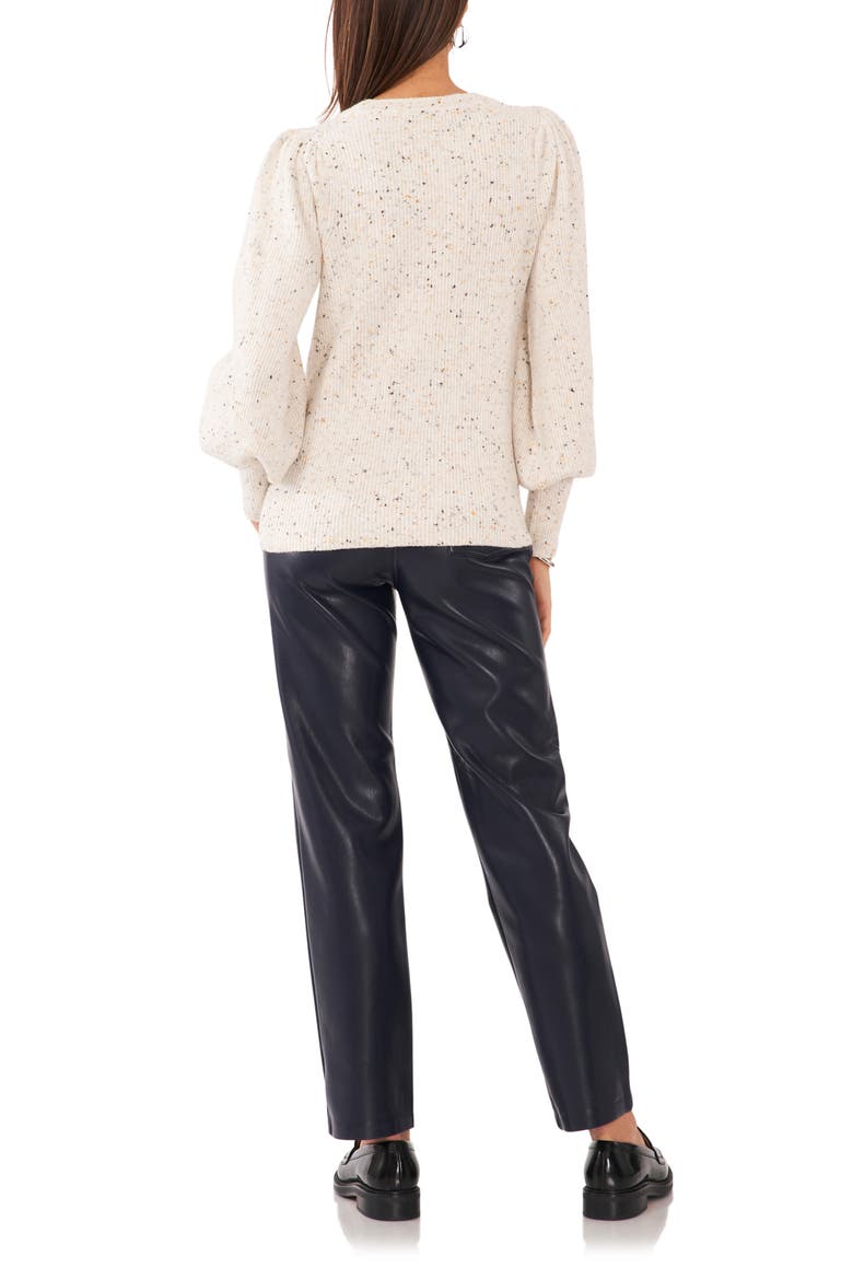 Balloon Sleeve Rib Sweater, Alternate, color, ANTIQUE WHITE