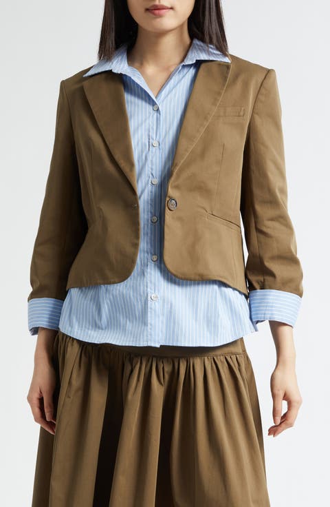 Peri Stretch Cotton Twofer Blazer