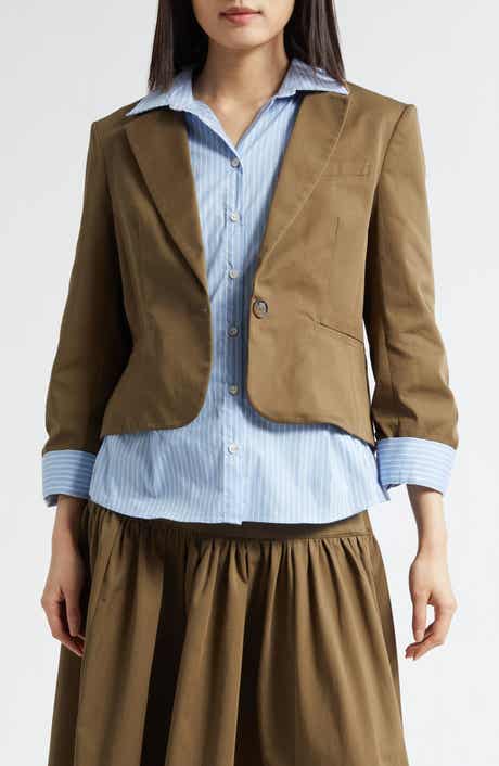 Peri Stretch Cotton Twofer Blazer