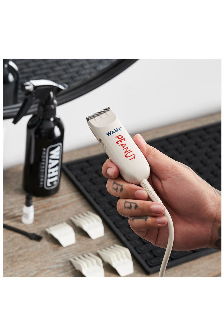 Classic Peanut - Professional Beard Trimmer and Hair Clipper Kit - Adjustable Hair Cutting Tool with 4 Guide Combs, Alternate, color, White