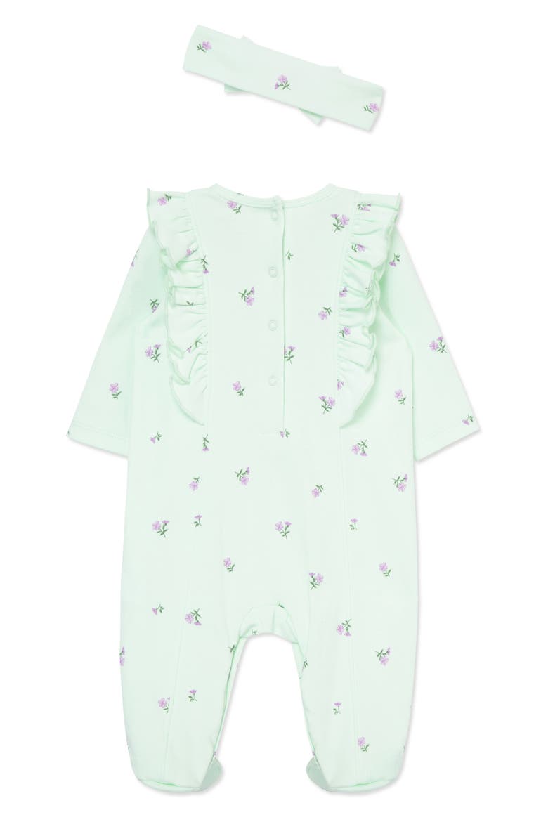 Sweet Rose Cotton Footie & Headband Set, Alternate, color, FLORAL