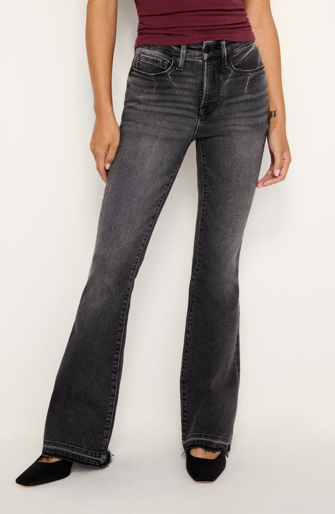 Good Petite Flare Jeans (Black 338) (Petite)