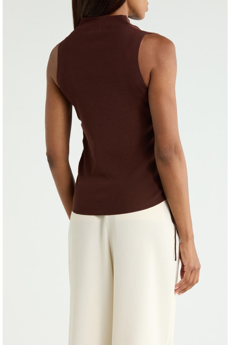 Cowl Neck Sleeveless Sweater, Alternate, color, CHOCOLATE BROWN