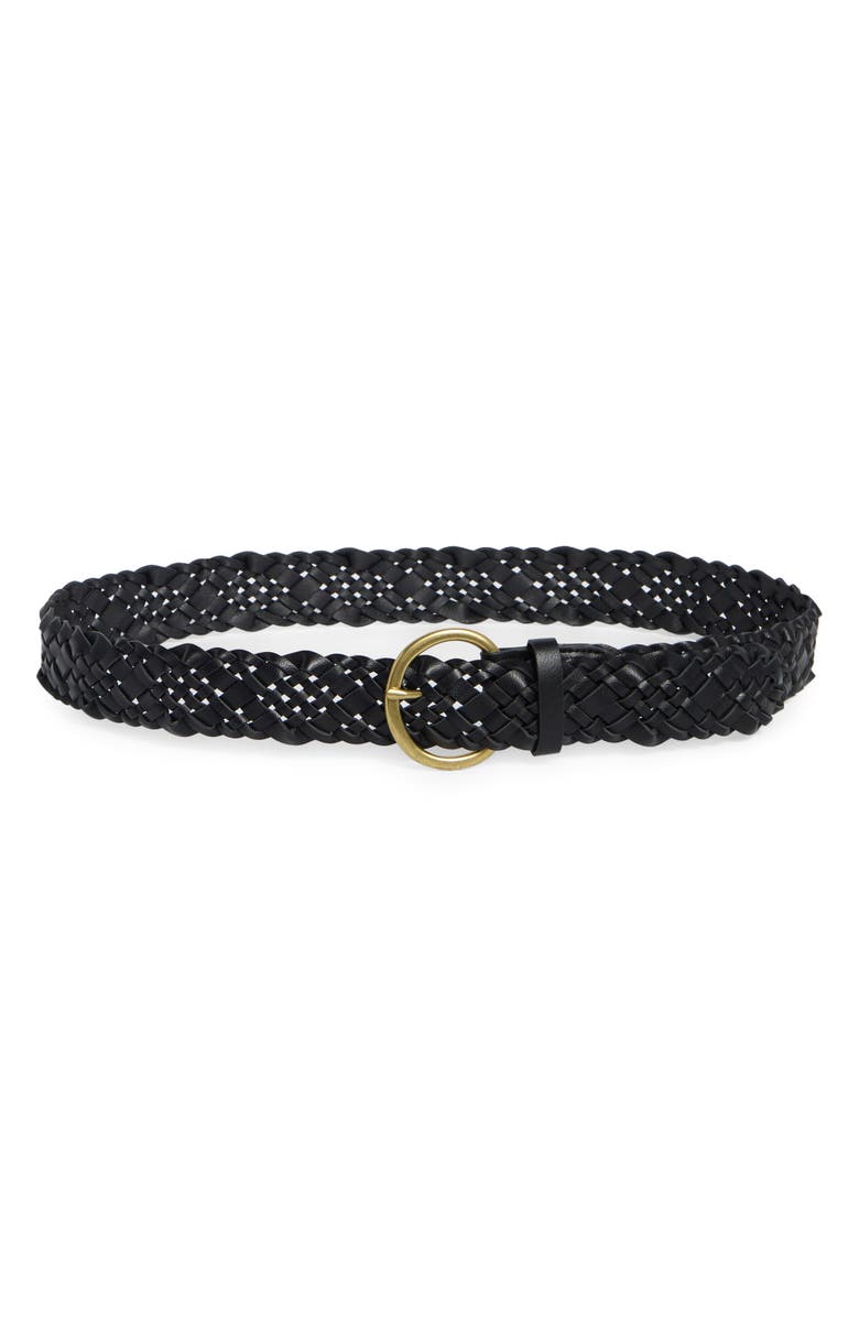 Melrose and Market Braided Faux Leather Belt, Main, color, Black