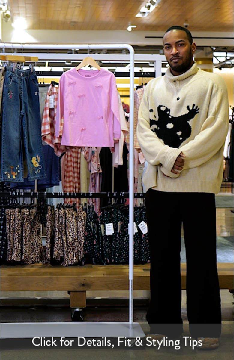 Kids' Bow Appliqué Cotton Sweatshirt, sales video thumbnail