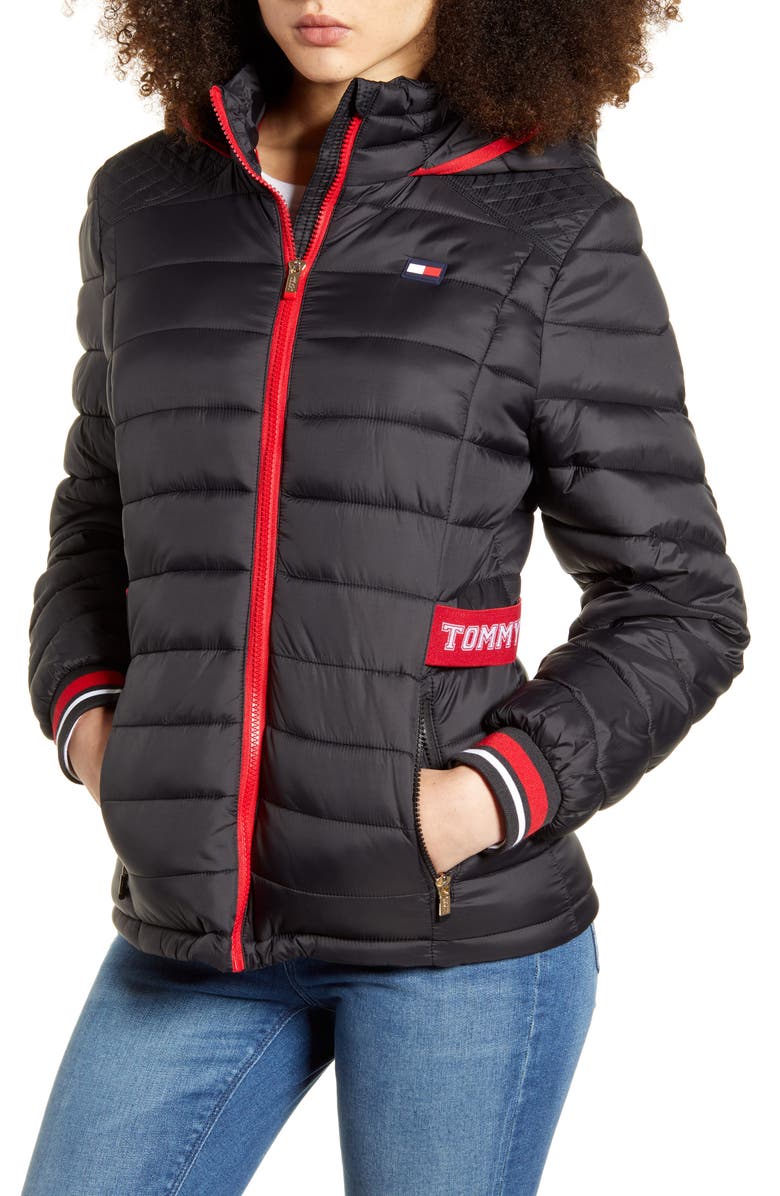 Tommy Sport Logo Cinch Waist Puffer Jacket, Alternate, color,