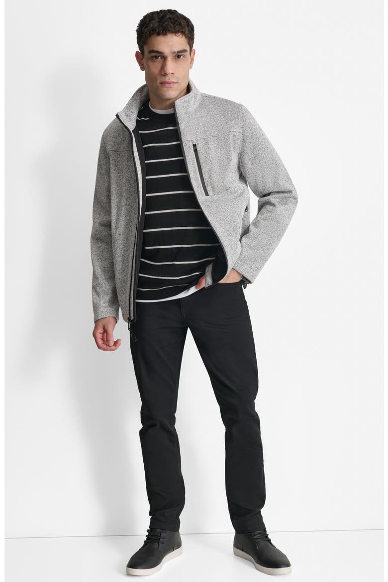 Sweater Knit Fleece Jacket, Alternate, color, LIGHT GREY HEATHER