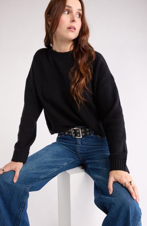 Abound Cozy Crew Pullover Sweater In Black
