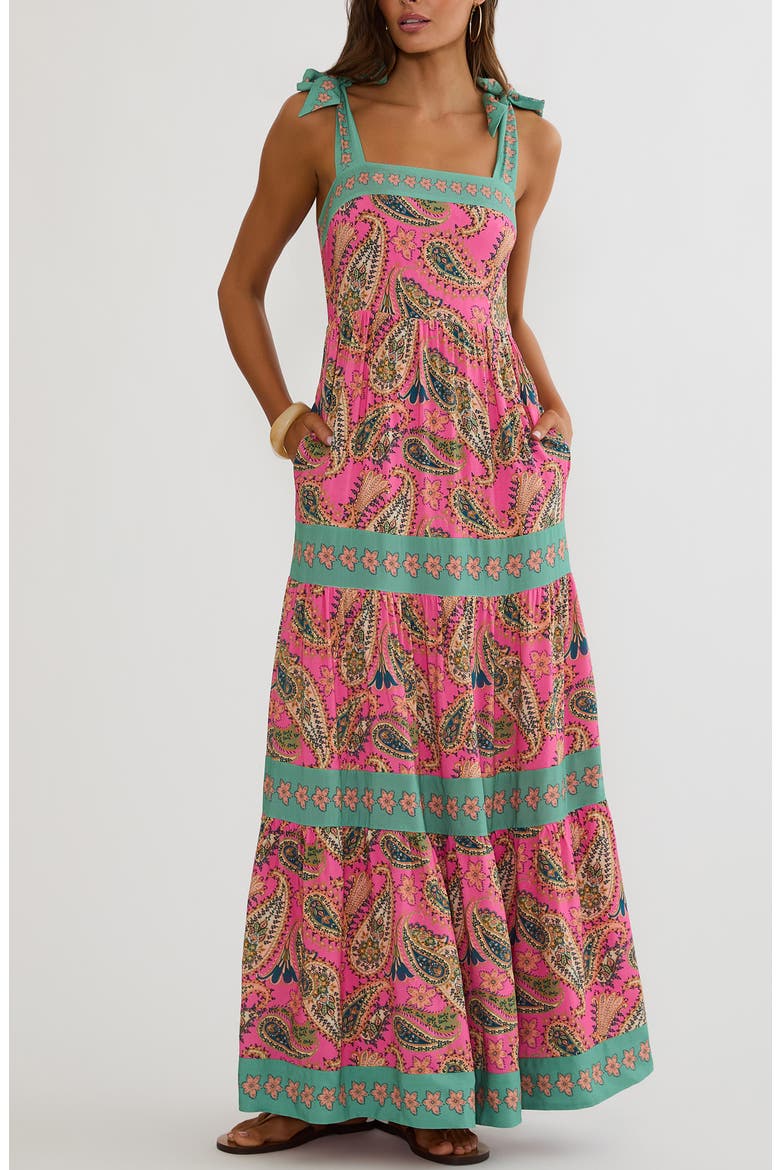 Cover-Up Maxi Dress, Main, color, CAPRI SOLEIL PAISLEY