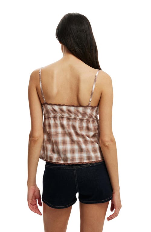 Cotton On Cotton Lace Cami In Brown