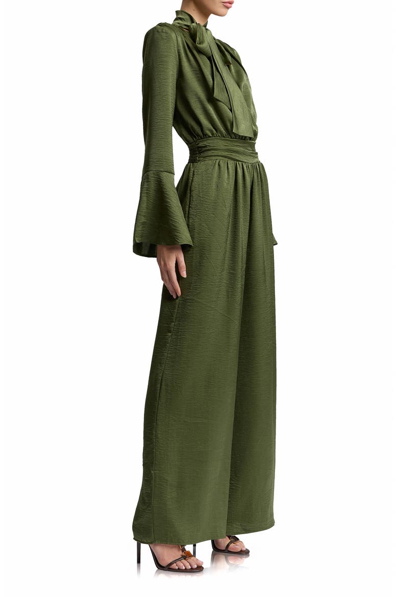 Bell Sleeve Wide Leg Jumpsuit, Alternate, color, OLIVE