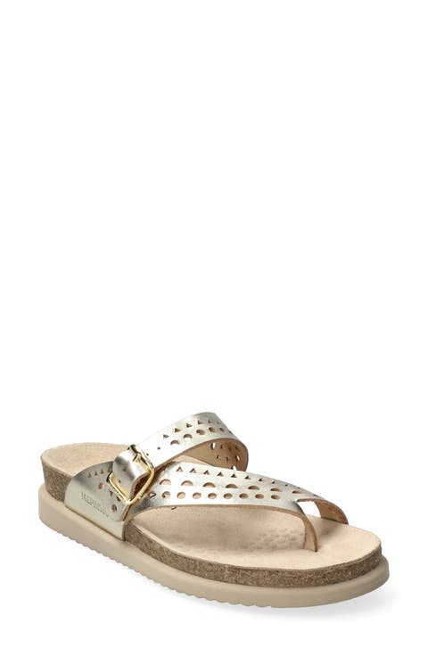 Helena Perforated Toe Loop Sandal (Women)