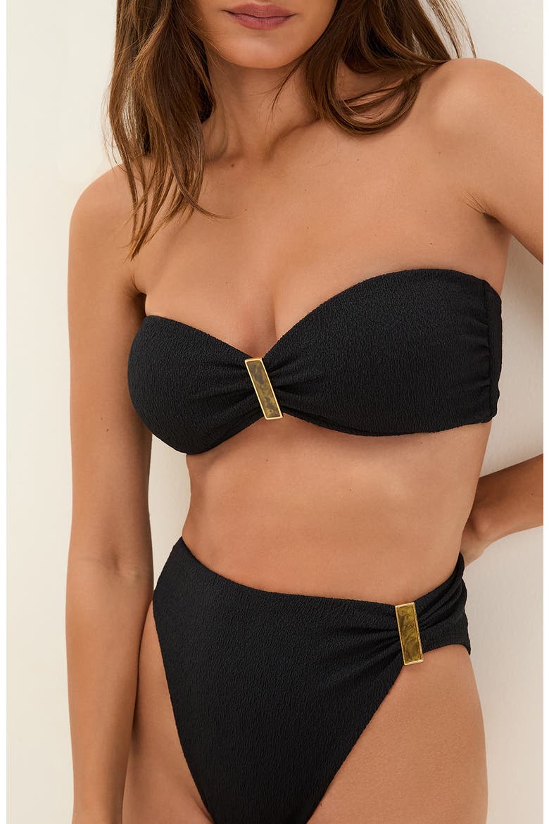 Firenze Blake Convertible Bandeau Bikini Top, Alternate, color, BLACK
