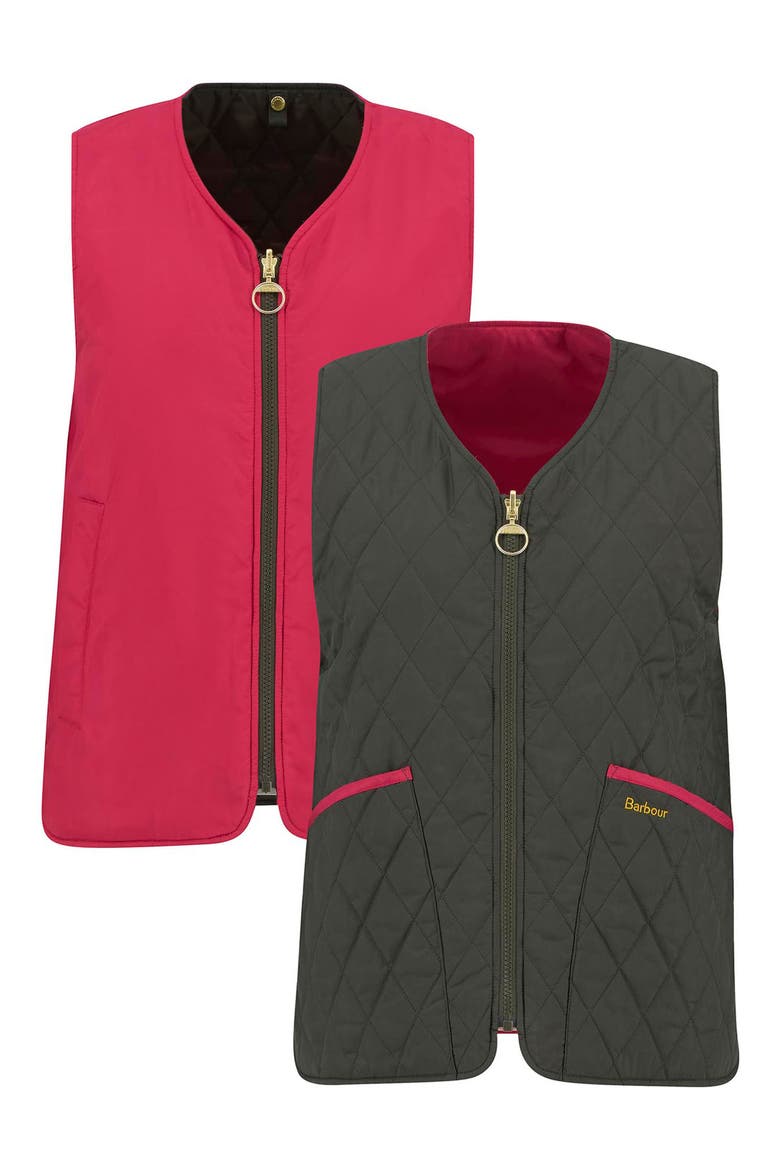 Reversible Quilted Vest, Alternate, color, SAGE/ ZENI PINK