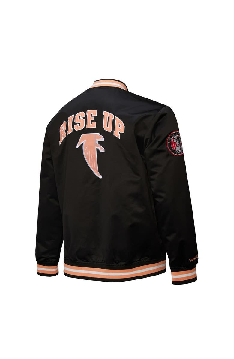 Mitchell & Ness Men's Mitchell & Ness Black Atlanta Falcons Double Down Satin Full-Snap Jacket, Alternate, color, Black